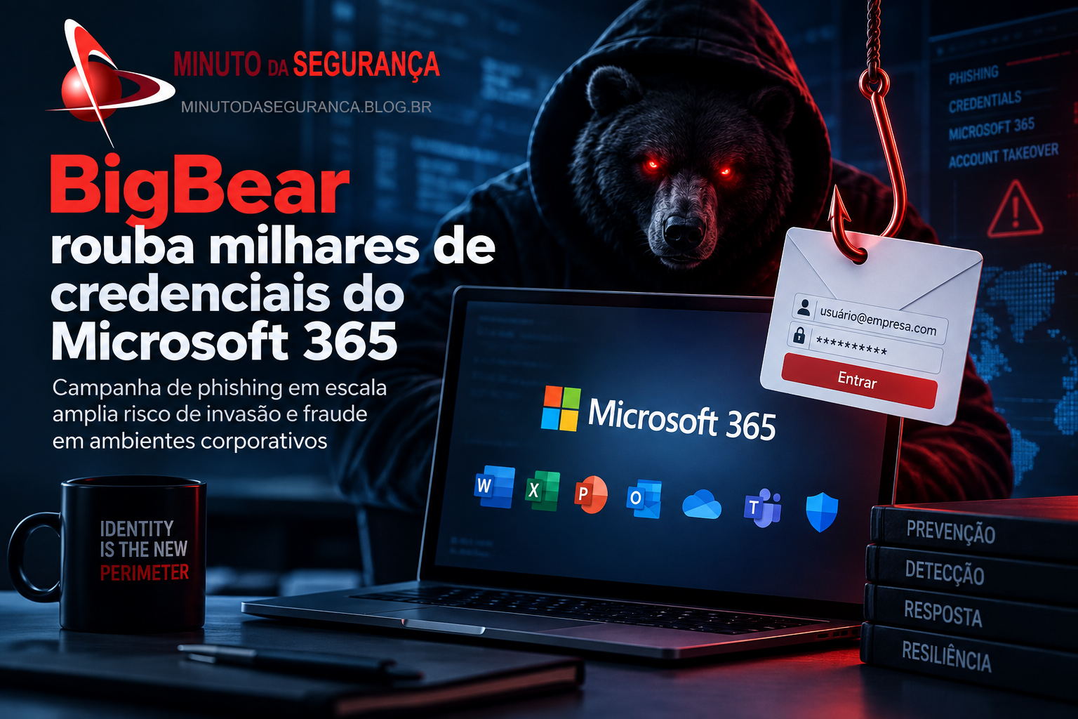 Campanha BigBear usa phishing para roubar credenciais do Microsoft 365