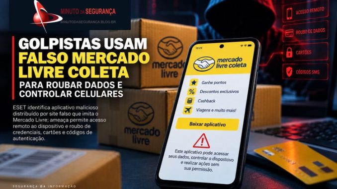 Golpe com falso aplicativo Mercado Livre Coleta usado para roubar dados e controlar celulares