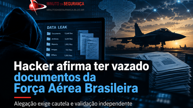 Ilustração sobre alegação de vazamento de documentos da Força Aérea Brasileira