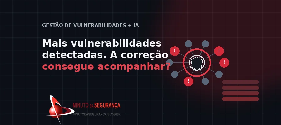 Ilustração sobre inteligência artificial, alertas de vulnerabilidade e capacidade de remediação