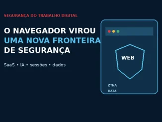 Navegador corporativo representado como nova fronteira de segurança para SaaS, IA, sessões e dados