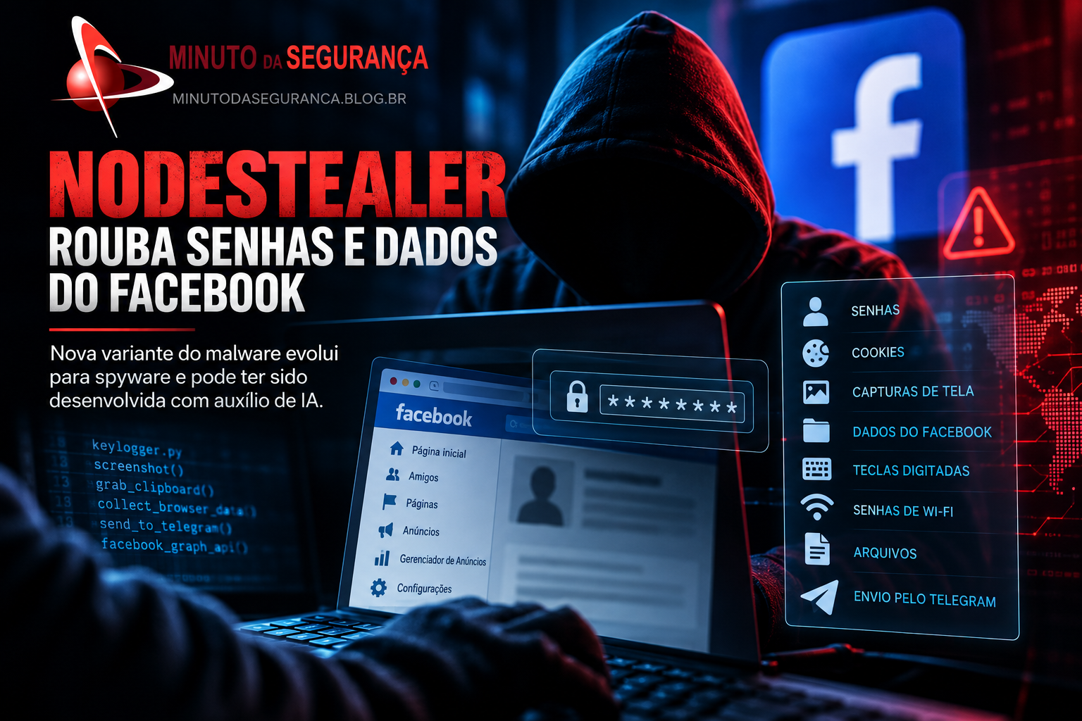 NodeStealer evolui para spyware e amplia roubo de dados do Facebook