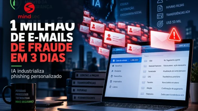 Ilustração sobre phishing personalizado em escala industrial com inteligência artificial