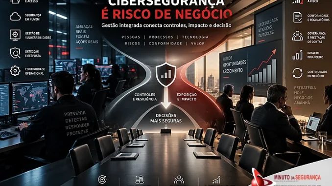 Cibersegurança e gestão de riscos conectadas à decisão de negócio.