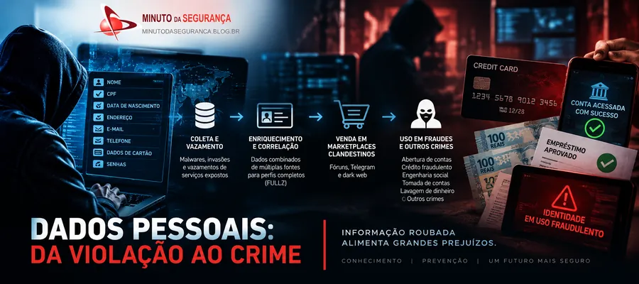 Cadeia criminosa de dados pessoais roubados até fraudes e outros crimes