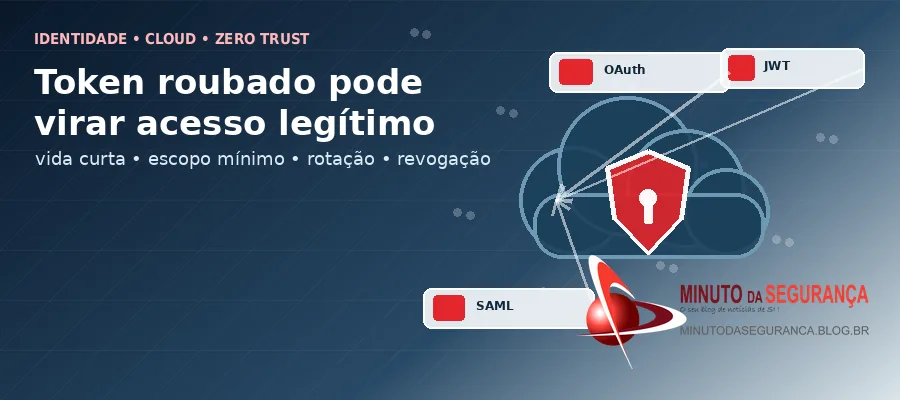 Diagrama sobre o risco de tokens de identidade roubados em ambientes cloud