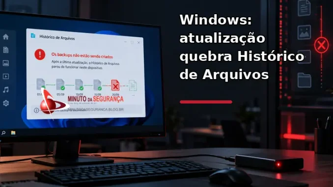 Atualização do Windows interrompe Histórico de Arquivos