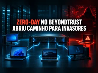Capa com o título “Zero-day no BeyondTrust abriu caminho para invasores” sobre ilustração de um appliance de suporte remoto e dispositivos conectados