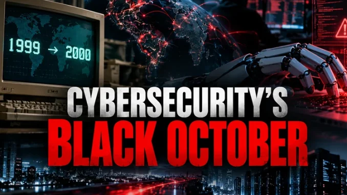 Cybersecurity's Black October: comparação visual entre o Y2K e os riscos da inteligência artificial