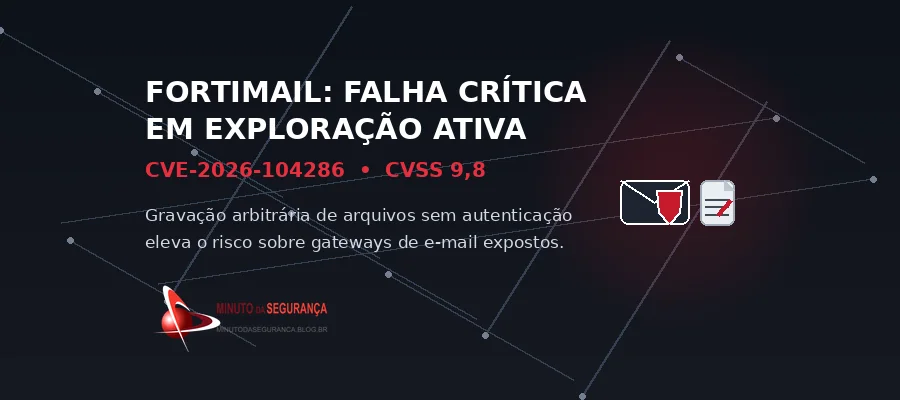 CVE-2026-104286 no FortiMail: falha crítica sob exploração ativa em gateways de e-mail expostos.