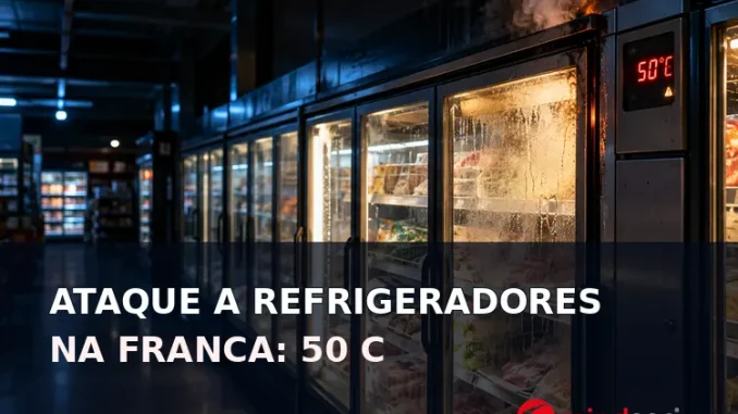 Refrigeradores de supermercado com alerta térmico durante ataque cibernético na França