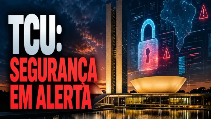 Imagem editorial do Congresso Nacional e alerta sobre segurança cibernética federal
