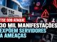 Ilustração sobre ameaças cibernéticas e exposição de servidores do TSE