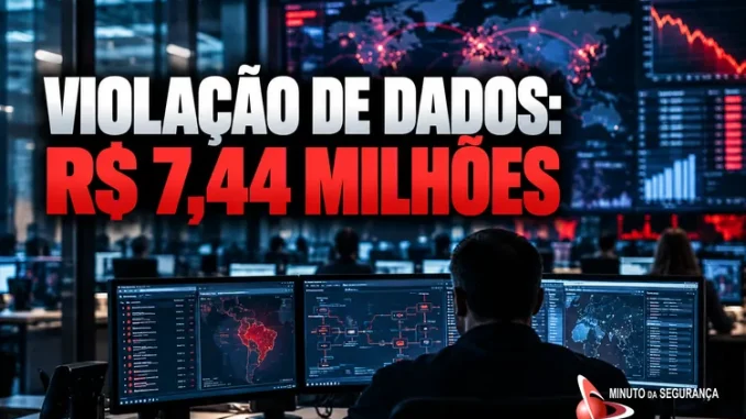 Custo médio de violação de dados no Brasil, R$ 7,44 milhões